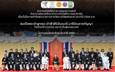 อาจารย์และนักศึกษาสาขาเทคโนโลยีชีวภาพ เข้ารับพระราชทานรางวัลการวิจัยแห่งชาติในงานวันนักประดิษฐ์ ประจำปี 2569